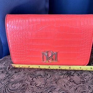 Peach Crocodile Embossed Women's Bag